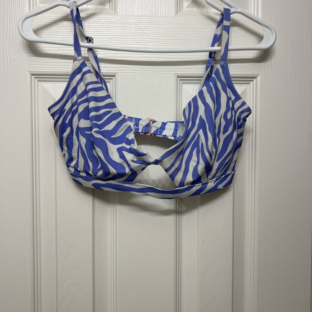 purple and White Zebra Print Bikini top